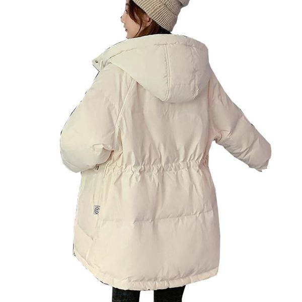 women's down & parkas hooded jacket women 2021 winter korean waist slim long coat in college style overcoat 2107, Black
women's down & parkas hooded jacket women 2021 winter korean waist slim long coat in college style overcoat 2107, Black