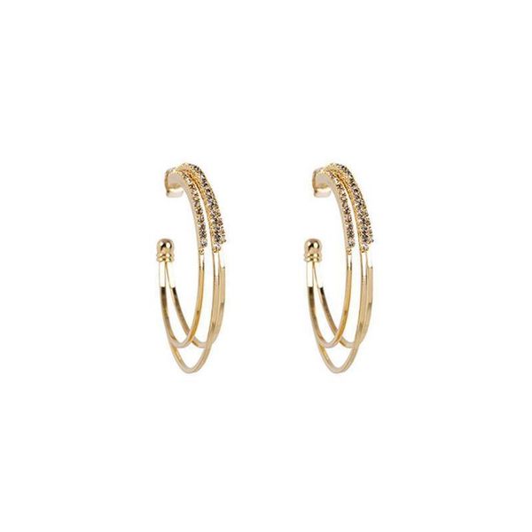 fashion hoop earrings with rhinestone circle simple big gold color loop for women & huggie, Golden;silver
fashion hoop earrings with rhinestone circle simple big gold color loop for women & huggie, Golden;silver
