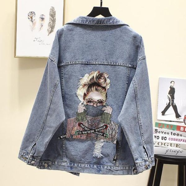 women's jackets 2021 autumn winter coat women short personalized denim chaqueta woman print bf loose clothes female, Black;brown
women's jackets 2021 autumn winter coat women short personalized denim chaqueta woman print bf loose clothes female, Black;brown