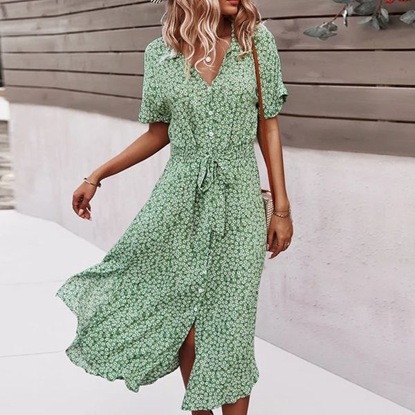 floral dress women casual print dress v-neck midi dresses female short sleeve button loosed dress summer holiday beach vestidos, Black;gray
floral dress women casual print dress v-neck midi dresses female short sleeve button loosed dress summer holiday beach vestidos, Black;gray