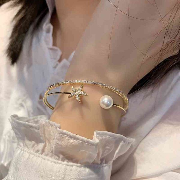 bangle bracelets japan and south korea exquisite inlaid niche design opening adjustable starfish female light luxury girlfriends gift, Golden;silver
bangle bracelets japan and south korea exquisite inlaid niche design opening adjustable starfish female light luxury girlfriends gift, Golden;silver
