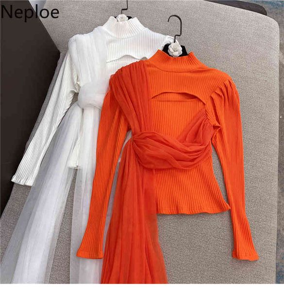 neploe sweaters women half turtleneck gauze knitted pullovers slim fit short jumper korean fashion sueter 4g294 210422, White;black
neploe sweaters women half turtleneck gauze knitted pullovers slim fit short jumper korean fashion sueter 4g294 210422, White;black