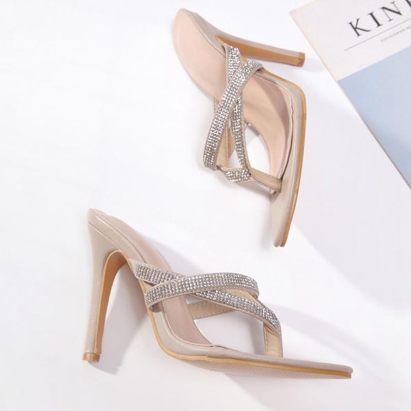 women flip flop rhinestone slippers female party thin high heels pointed toe slides ladies summer shoes big size, Black
women flip flop rhinestone slippers female party thin high heels pointed toe slides ladies summer shoes big size, Black