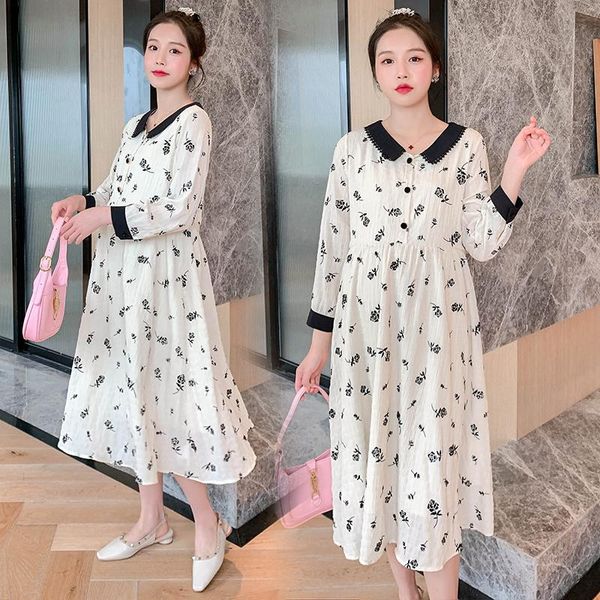 6693# 2021 spring korean fashion printed chiffon maternity long party dress a line loose clothes for pregnant women pregnancy dresses, White
6693# 2021 spring korean fashion printed chiffon maternity long party dress a line loose clothes for pregnant women pregnancy dresses, White