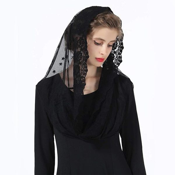 bridal veils mantille floral lace mantilla catholic veil for church women head covering latin mass chapel velo negra voile, Black
bridal veils mantille floral lace mantilla catholic veil for church women head covering latin mass chapel velo negra voile, Black