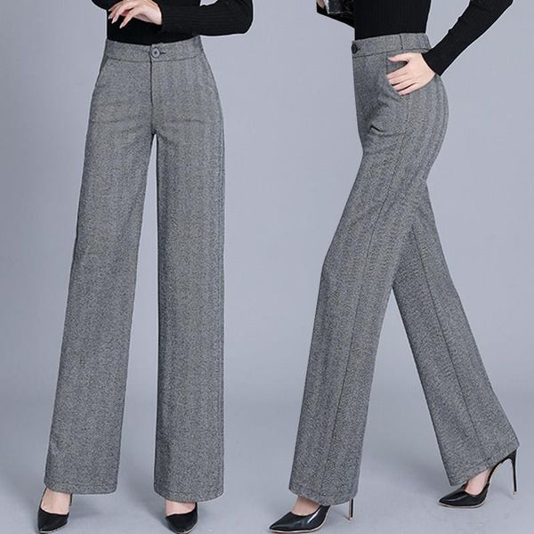 women's pants & capris 2021 autumn winter vintage elastic waist women high leg casual female korean full length trouser a07, Black;white
women's pants & capris 2021 autumn winter vintage elastic waist women high leg casual female korean full length trouser a07, Black;white