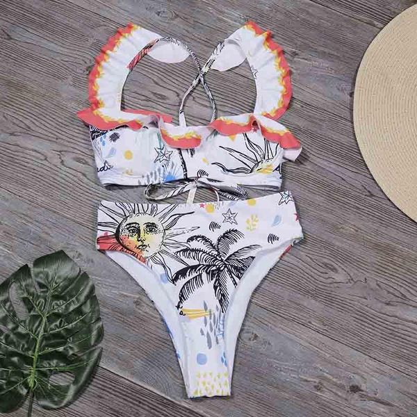 women's swimwear ruffle bandage bikini women swimsuit high waist bikinis set swimming suit bathing summer biquini beachwear, White;black
women's swimwear ruffle bandage bikini women swimsuit high waist bikinis set swimming suit bathing summer biquini beachwear, White;black