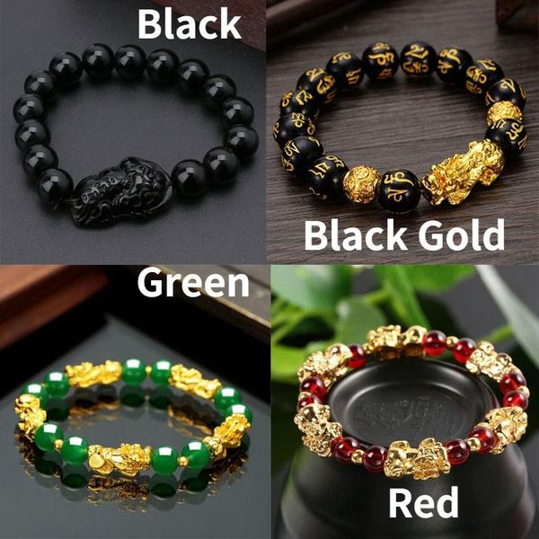 beaded, strands feng shui obsidian stone beads bracelet men women wristband gold black pixiu wealth and good luck
beaded, strands feng shui obsidian stone beads bracelet men women wristband gold black pixiu wealth and good luck
