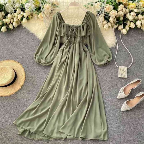 woherb chic elegant square collar maxi dress women solid chiffon puff sleeve dresses 2021 korean fashion vintage ruffle vestidos, Black;gray
woherb chic elegant square collar maxi dress women solid chiffon puff sleeve dresses 2021 korean fashion vintage ruffle vestidos, Black;gray