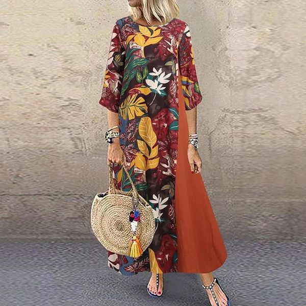 casual dresses 2021 maxi for women summer printed stitching plus size 5xl dress o-neck five-point sleeve ankle robe femme, Black;gray
casual dresses 2021 maxi for women summer printed stitching plus size 5xl dress o-neck five-point sleeve ankle robe femme, Black;gray