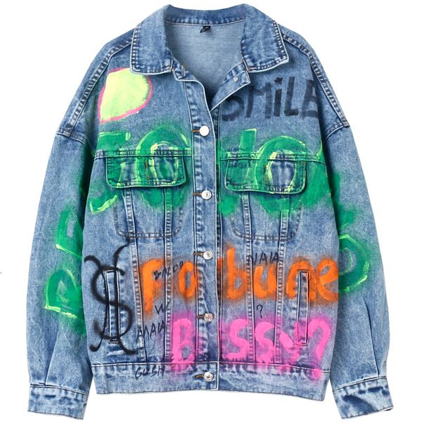 Women's Jackets QING MO Fashion Brand Blue Denim Coat Colorful Letter Jacket Female Casual Loose ZQY3709 59TT, Black;brown
Women's Jackets QING MO Fashion Brand Blue Denim Coat Colorful Letter Jacket Female Casual Loose ZQY3709 59TT, Black;brown