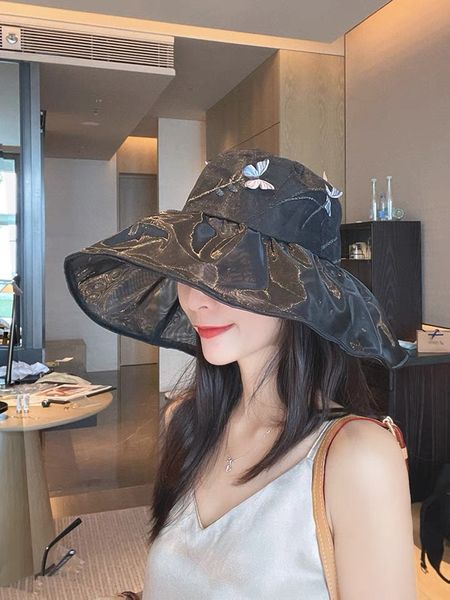 new summer mesh lace fisherman hat outdoor visor hat butterfly three-dimensional embroidery folding sunhats tide, Blue;gray
new summer mesh lace fisherman hat outdoor visor hat butterfly three-dimensional embroidery folding sunhats tide, Blue;gray