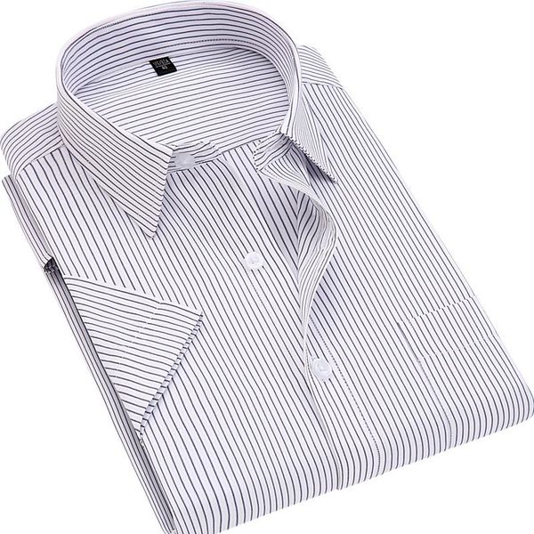 men's dress shirts 2021 spring summer striped shirt brand men business office formal short sleeve plus size 7xl clothes, White;black
men's dress shirts 2021 spring summer striped shirt brand men business office formal short sleeve plus size 7xl clothes, White;black