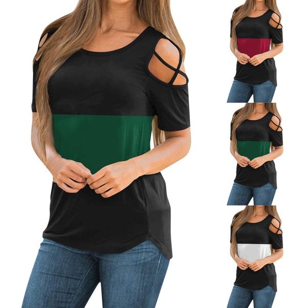 women's t-shirt women tunics summer patchwork blouse 2021 fashion lady short sleeve blouses casual o-neck strapless shirts ropa muj, White
women's t-shirt women tunics summer patchwork blouse 2021 fashion lady short sleeve blouses casual o-neck strapless shirts ropa muj, White