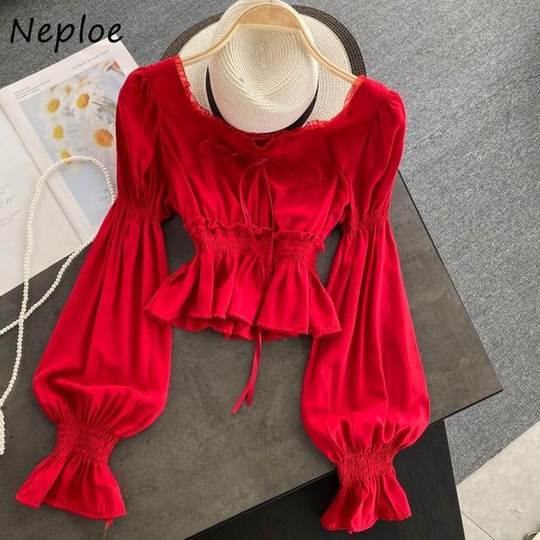 neploe fungus patchwork drawstring slim waist shirt new lantern sleeve femme blusas solid color square collar women blouse 210423, White
neploe fungus patchwork drawstring slim waist shirt new lantern sleeve femme blusas solid color square collar women blouse 210423, White