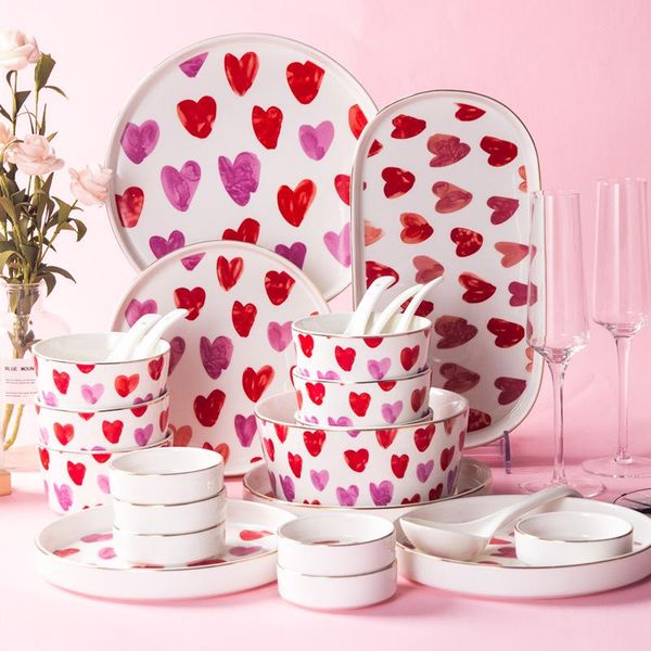 dishes & plates ceramic dinner and cute home eating bowl nordic love pattern tableware combination personality creative dish plate
dishes & plates ceramic dinner and cute home eating bowl nordic love pattern tableware combination personality creative dish plate
