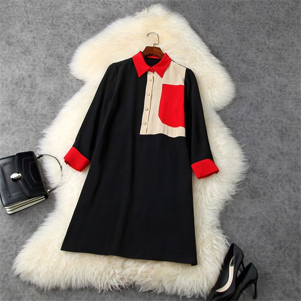 two piece dress spring fashion woman clothes turn down collar contrast loose color shirt casual dress elegant at party knee height vfji, White
two piece dress spring fashion woman clothes turn down collar contrast loose color shirt casual dress elegant at party knee height vfji, White