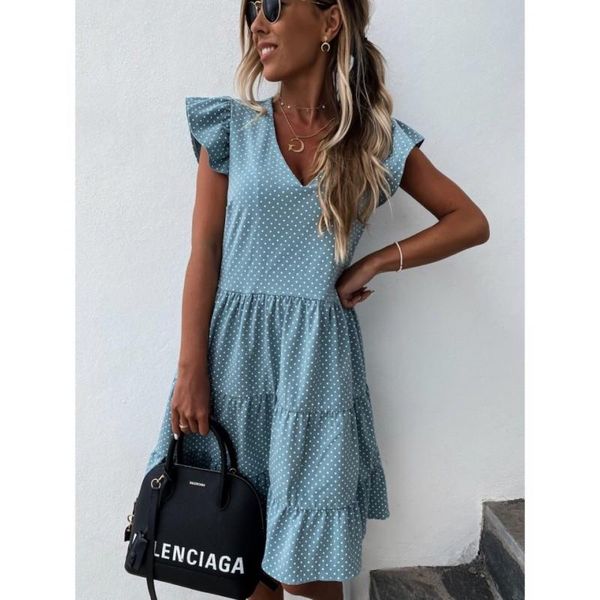 ruffles style women summer mini dress dot printed sleeve ladies high waist pleated loose holiday casual dresses, Black;gray
ruffles style women summer mini dress dot printed sleeve ladies high waist pleated loose holiday casual dresses, Black;gray