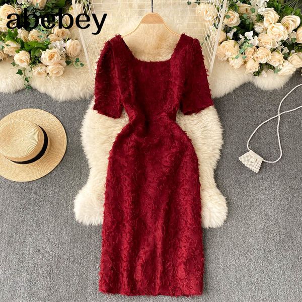 women drawstring ruched dress french retro square collar puff sleeve slim es summer korean party long 210512, Black;gray
women drawstring ruched dress french retro square collar puff sleeve slim es summer korean party long 210512, Black;gray