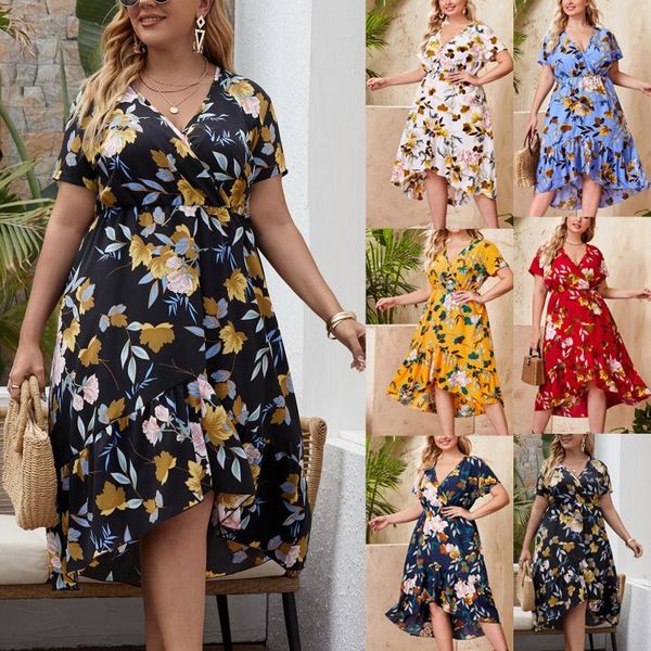 ethnic clothing plus size fashion women summer dresses v-neck floral print women's short sleeve beach midi casual dress vestidos verano, Red
ethnic clothing plus size fashion women summer dresses v-neck floral print women's short sleeve beach midi casual dress vestidos verano, Red