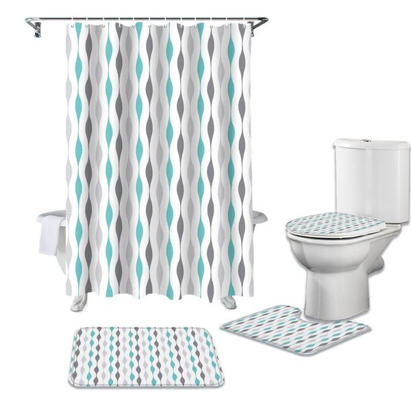bath accessory set geometric stripes shower curtains mat toilet cover bathroom accessories rug
bath accessory set geometric stripes shower curtains mat toilet cover bathroom accessories rug