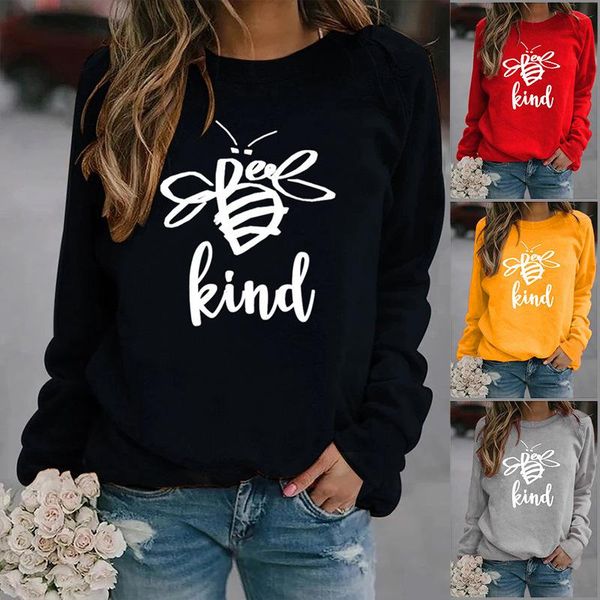 women's hoodies & sweatshirts bee kind printed women fleece long sleeve o neck loose sweatshirt girls hoodie pullovers winter autumn, Black
women's hoodies & sweatshirts bee kind printed women fleece long sleeve o neck loose sweatshirt girls hoodie pullovers winter autumn, Black