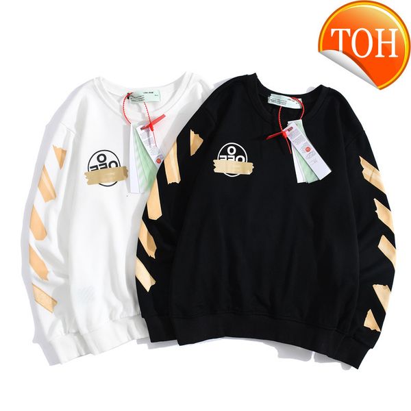 white off autumn and winter yellstyle tape arrstyle round neck sweater youth male female lovers casual cotton versatile top, Black
white off autumn and winter yellstyle tape arrstyle round neck sweater youth male female lovers casual cotton versatile top, Black