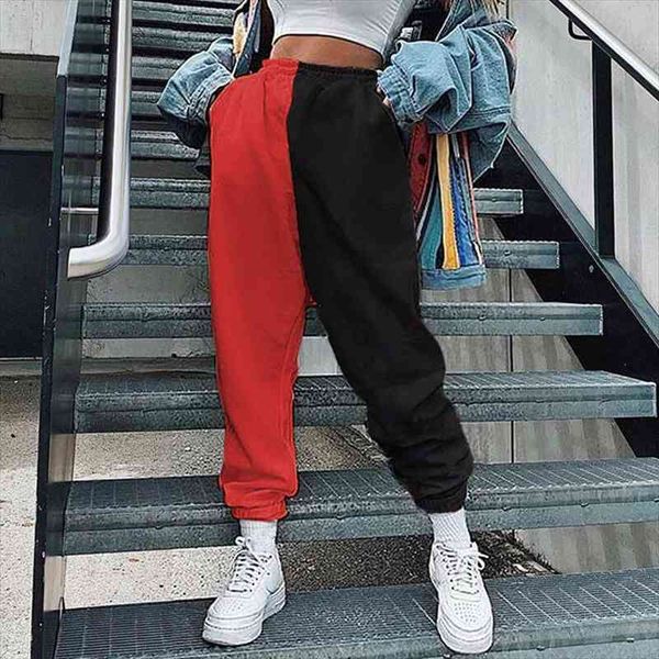 two color stitching harajuku womens capri wide leg sweatpant high waist trousers oversize streetwear casual jogger pant, Black;white
two color stitching harajuku womens capri wide leg sweatpant high waist trousers oversize streetwear casual jogger pant, Black;white
