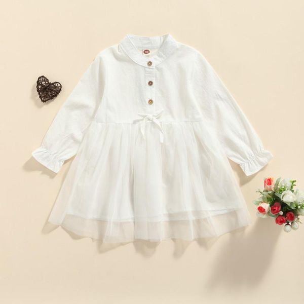 girl's dresses baby girl long-sleeved dress with bow decoration, mesh stitching elastic band ruffles solid color spring autumn clothing, Red;yellow
girl's dresses baby girl long-sleeved dress with bow decoration, mesh stitching elastic band ruffles solid color spring autumn clothing, Red;yellow