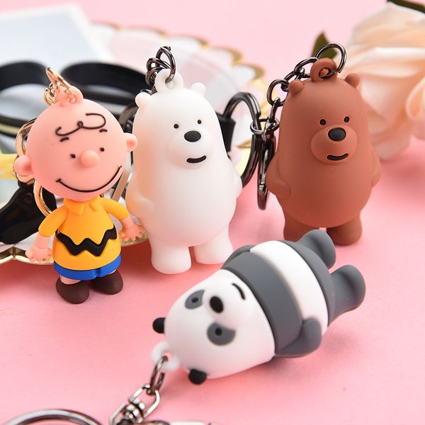 creative silicone keychain charlie foodie bear pvc soft plastic cartoon key pendant, Silver 
creative silicone keychain charlie foodie bear pvc soft plastic cartoon key pendant, Silver