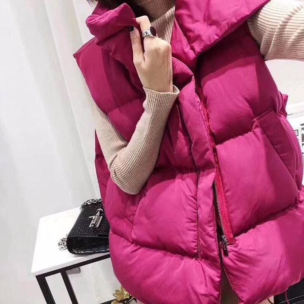 women's vests winter 2021 warm vest women sleeveless jacket light waistcoat down female coat thick top, Black;white
women's vests winter 2021 warm vest women sleeveless jacket light waistcoat down female coat thick top, Black;white