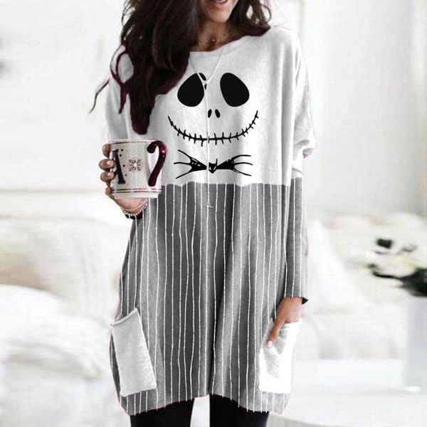 casual dresses autumn dress ladies stitching color fashion o-neck long sleeve pocket big skull print plus size clothes 2021, Black;gray
casual dresses autumn dress ladies stitching color fashion o-neck long sleeve pocket big skull print plus size clothes 2021, Black;gray