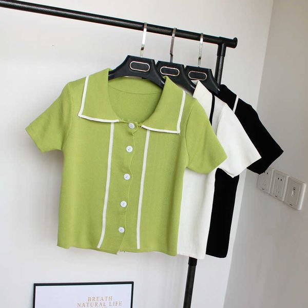 women's sweaters spring loose short polo shirt green matcha ice silk avocado 5rcl, White;black
women's sweaters spring loose short polo shirt green matcha ice silk avocado 5rcl, White;black