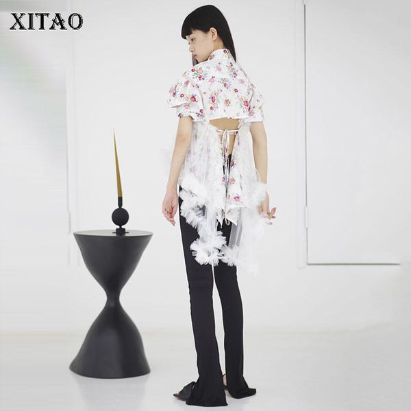 women's blouses & shirts xitao print pattern blouse fashion women strapless backless 2021 summer vintage patchwork irregular shirt zp11, White
women's blouses & shirts xitao print pattern blouse fashion women strapless backless 2021 summer vintage patchwork irregular shirt zp11, White