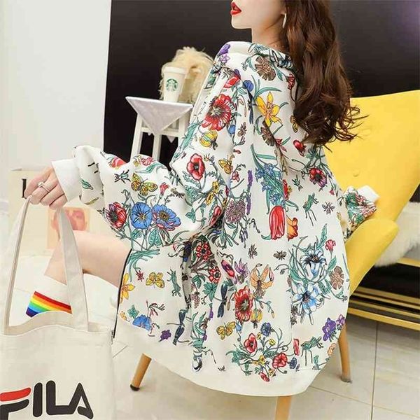 hooded hoodie jacket casual flower print with zipper women's sweatshirt fall winter plus size 210813, Black
hooded hoodie jacket casual flower print with zipper women's sweatshirt fall winter plus size 210813, Black