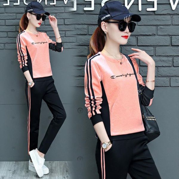 fashion sports striped slim womenpant 2piece set autumn style long sleeve running women two piece sets pink gray orange clothes, White
fashion sports striped slim womenpant 2piece set autumn style long sleeve running women two piece sets pink gray orange clothes, White