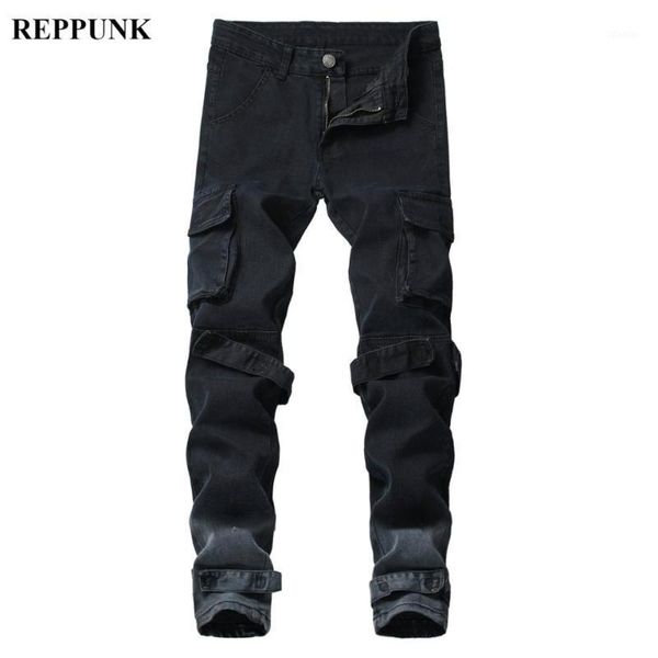 men slim fit ripped jeans male distressed denim personality knee holes washed pants men's, Blue
men slim fit ripped jeans male distressed denim personality knee holes washed pants men's, Blue