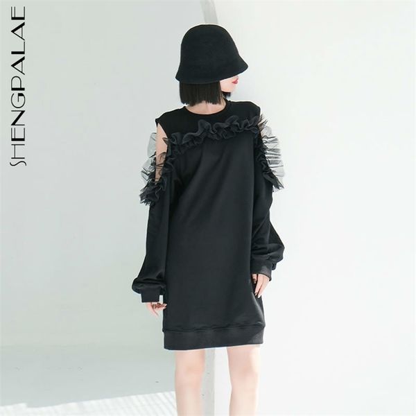 mesh patchwork ruffles dress women's spring tide round neck off shoulder long sleeve elegant dresses 5b685 210427, Black;gray
mesh patchwork ruffles dress women's spring tide round neck off shoulder long sleeve elegant dresses 5b685 210427, Black;gray