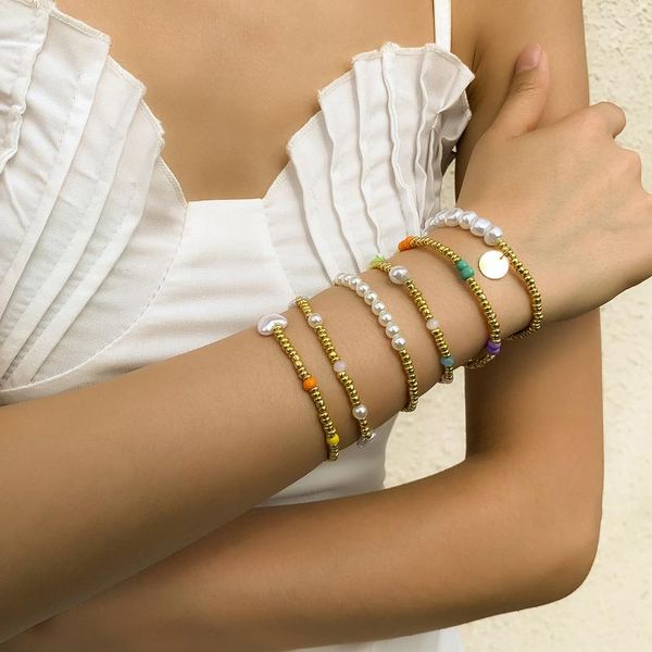 charm bracelets 6pcs/set faux pearl beads mix on hand women jewelry gifts kpop accessories wholesale, Golden;silver
charm bracelets 6pcs/set faux pearl beads mix on hand women jewelry gifts kpop accessories wholesale, Golden;silver