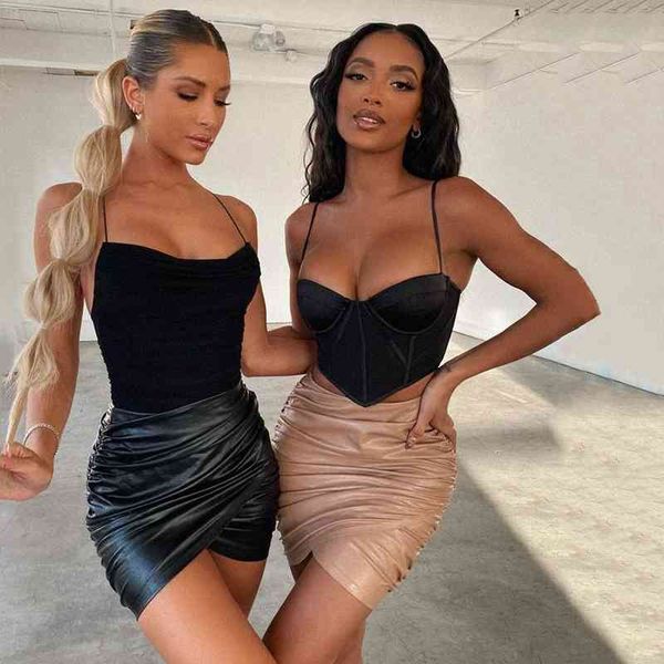 women's spring and summer imitation leather skirt women's high waist pleated hip skirt skirts womens 210602, Black
women's spring and summer imitation leather skirt women's high waist pleated hip skirt skirts womens 210602, Black