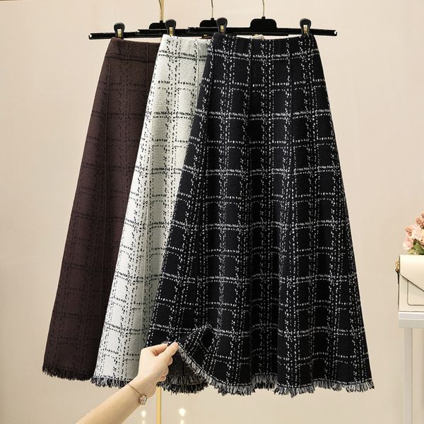 skirts medium length knitted for women in autumn and winter plaid high waist large swing skirt over knee a-shaped tassel wool umbrella, Black
skirts medium length knitted for women in autumn and winter plaid high waist large swing skirt over knee a-shaped tassel wool umbrella, Black