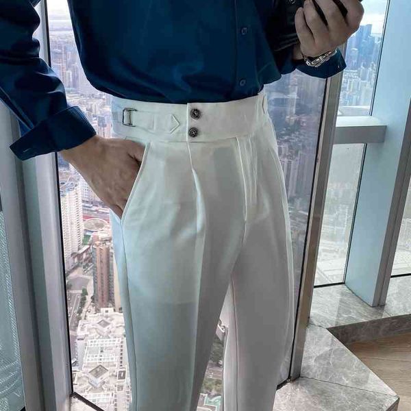 men's pants male social pants, tightly knit british casual suit high waist, wedding streetwear g9jf, Black
men's pants male social pants, tightly knit british casual suit high waist, wedding streetwear g9jf, Black