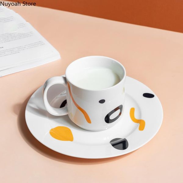 mugs 280ml geometric figure coffee cup dinner plate set ceramic water nordic couple living room decoration accessories
mugs 280ml geometric figure coffee cup dinner plate set ceramic water nordic couple living room decoration accessories