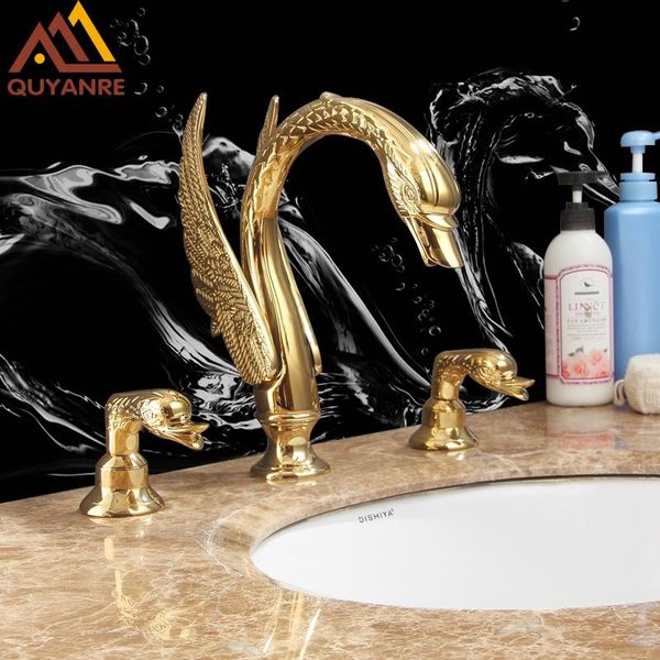 bathroom sink faucets quyanre luxury golden swan basin dual handles mixer tap faucet deck mounted torneiras torneira
bathroom sink faucets quyanre luxury golden swan basin dual handles mixer tap faucet deck mounted torneiras torneira