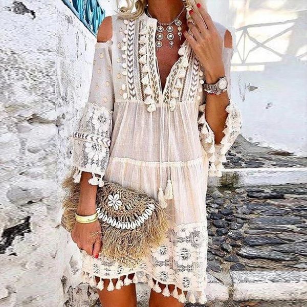 fashion hollow out womens dress off shoulder summer lace tassel cotton linen vintage elegant v neck solid mini party, Black;gray
fashion hollow out womens dress off shoulder summer lace tassel cotton linen vintage elegant v neck solid mini party, Black;gray