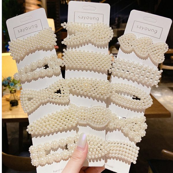 barrettes hairpin female korean pearl hair accessories simple and versatile super immortal temperament ins side clip back of head, Golden;silver
barrettes hairpin female korean pearl hair accessories simple and versatile super immortal temperament ins side clip back of head, Golden;silver