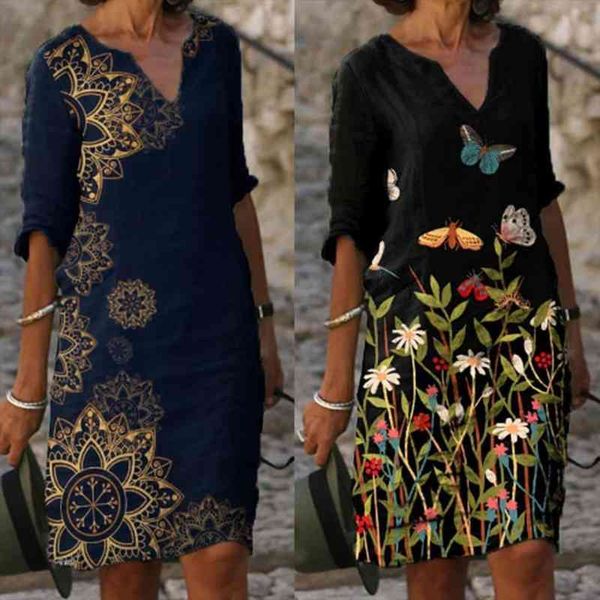 women printing dress summer half sleeve v-neck dresses female retro loose casual party elegant dress vestidos plus size, Black;gray
women printing dress summer half sleeve v-neck dresses female retro loose casual party elegant dress vestidos plus size, Black;gray