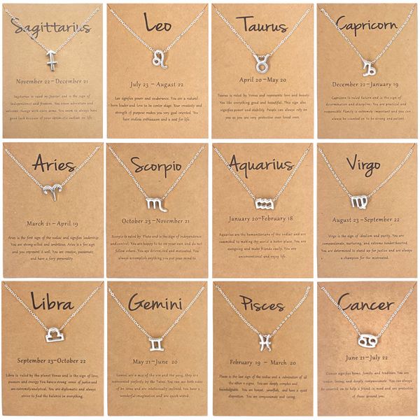 Pendant Necklaces Gold Silver Card Fashion Jewelry 12 Constellation Zodiac Pendant Necklace For Women New Year Christmas Gifts
Pendant Necklaces Gold Silver Card Fashion Jewelry 12 Constellation Zodiac Pendant Necklace For Women New Year Christmas Gifts