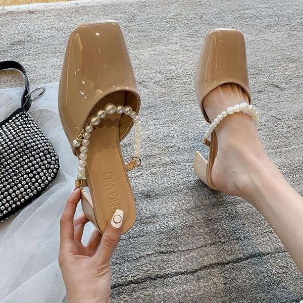slippers shoes woman 2021 casual pantofle med string bead square toe luxury hoof heels slides pu ladies' s, Black
slippers shoes woman 2021 casual pantofle med string bead square toe luxury hoof heels slides pu ladies' s, Black