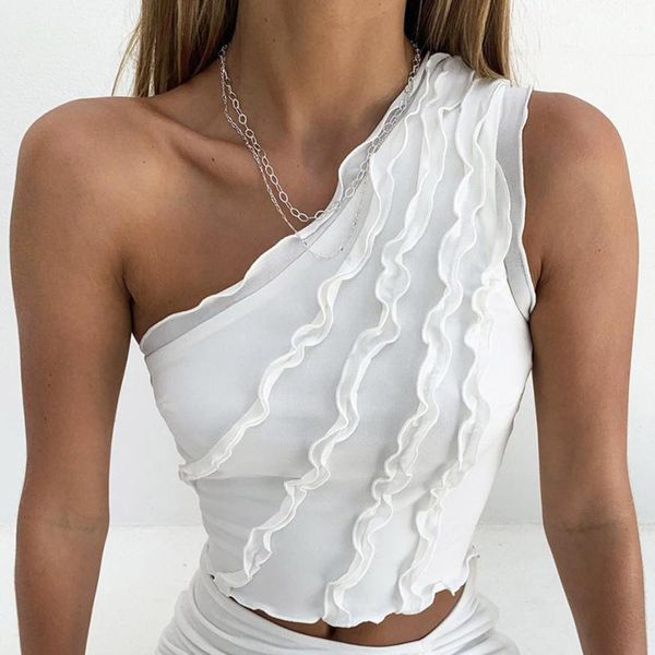women's blouses & shirts one-shoulder ruffle ladies solid color crop elegant 2021 party tunic blouse female, White
women's blouses & shirts one-shoulder ruffle ladies solid color crop elegant 2021 party tunic blouse female, White